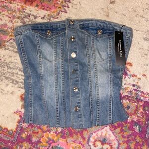 Emerson Lang Denim Corset Top